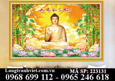 Tranh thêu chữ thập 3D Phật Thích Ca 223131 - KT:(85x56)cm