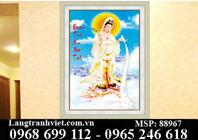 Tranh thêu chữ thập 3D Phật Bà Quan Âm 88967 - KT:(40x59)cm