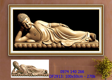 Tranh Đính Đá Phật Niết Bàn DF2913 - KT:(100x50)cm