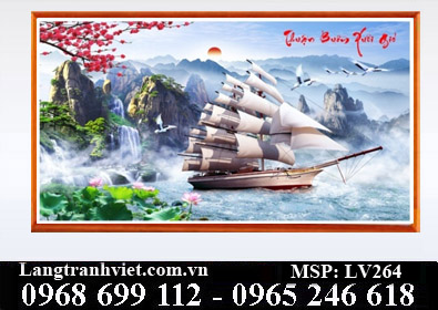 Tranh đính đá cao cấp Thuận Buồm Xuôi Gió LV264 - KT:(130x75)cm