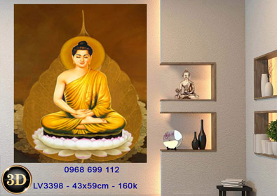 Tranh Thêu Chữ Thập 3D Phật Thích Ca LV3398 - KT:(43x59)cm