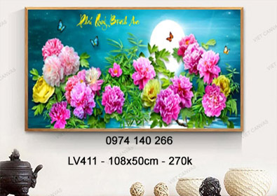 Tranh đính đá Phú Quý Bình An LV411 - KT:(108x50)cm