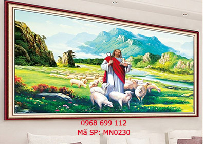 Tranh thêu chữ thập Chúa Chăn Chiên MN0230 - KT:(160x85)cm