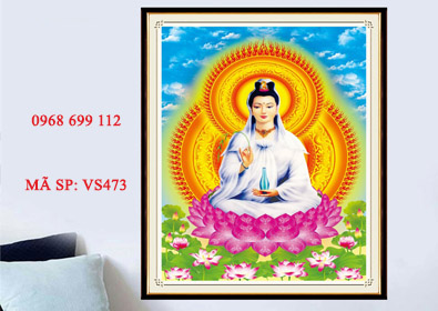 Tranh đính đá Phật Bà Quan Âm VS473 - KT(60x76)cm