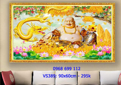 Tranh đính đá Phật Di Lặc VS389 - KT:(90x60)cm