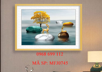 Tranh thêu chữ thập Nghệ Thuật Hươu MFJ0745 - KT:(61x50)cm