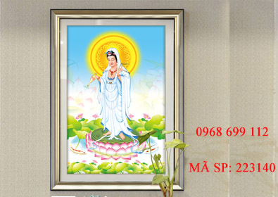 Tranh thêu chữ thập 3D Phật Bà Quan Âm 223140 - KT:(44x65)cm