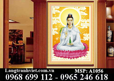 Tranh thêu chữ thập 3D Phật Bà Quan Âm A1056 - KT:(42x60)cm