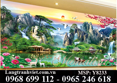 Tranh đính đá cao cấp Thiên Nhiên Kỳ Vỹ Y8233 - KT:(120x60)cm