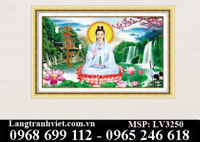 Tranh thêu chữ thập 3D Phật Bà Quan Âm LV3250 - KT:(59x40)cm