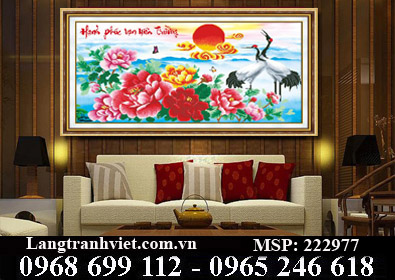 Tranh Thêu Chữ Thập Hạnh Phúc Vạn Trường Niên 222977 - KT:(89x50)cm