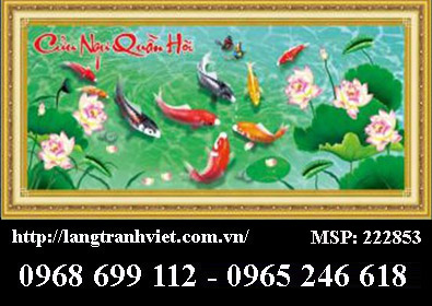 Tranh thêu chữ thập 3D - Cửu Ngư Quần Hội 222853 (120x53cm)