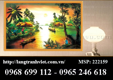 Tranh thêu chữ thập Dòng Sông Quê Hương 222159 (Kt:106x68 cm)