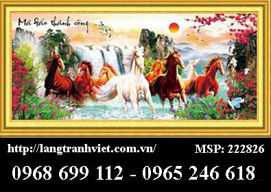 Tranh thêu chữ thập Mã Đáo Thành Công - 222826. KT: (147x64cm)