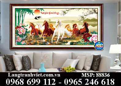 Tranh thêu chữ thập 3D Mã Đáo Thành Công 88836 - KT:(93x49)cm