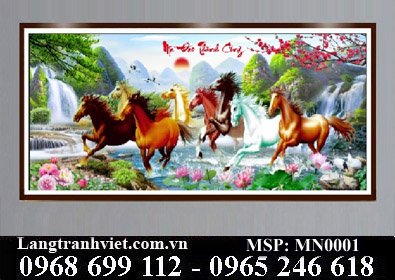 Tranh thêu chữ thập Mã Đáo Thành Công MN0001 - KT:(148x73)cm