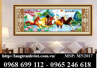 Tranh thêu chữ thập MN2017 Mã Đáo Thành Công - KT: 195x90cm