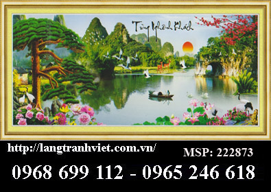 Tranh thêu chữ thập Tùng Nghênh Khách 222873 (120x52cm)