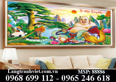 Tranh thêu chữ thập 3D Tiếu Khẩu Trường Khai 88886 - KT:(138x78)cm