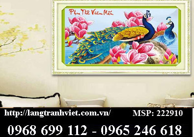 Tranh thêu chữ thập 3D - Phu Thê Viên Mãn 222910 - KT:87x54cm