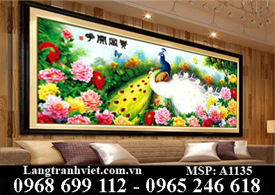 Tranh thêu chữ thập Phu Thê Viên Mãn A1135 - KT:(137x59)cm