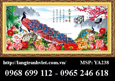 Tranh thêu chữ thập  cao cấp Phu Thê Viên Mãn YA238. Kích thước: 168x78cm