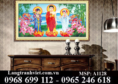 Tranh thêu chữ thập 3D Tam Thế Phật A1128 - KT:(115x63)cm