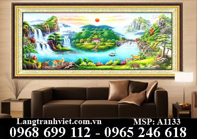 Tranh thêu chữ thập 3D Tiền Vào Như Nước A1133 - KT:(135×63)cm