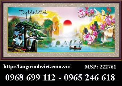 Tranh thêu chữ thập Tùng Nghênh Khách - 222761 (120x51cm)