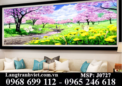 Tranh thêu chữ thập Vườn Hoa Đẹp J0727 - KT:(149x80)cm