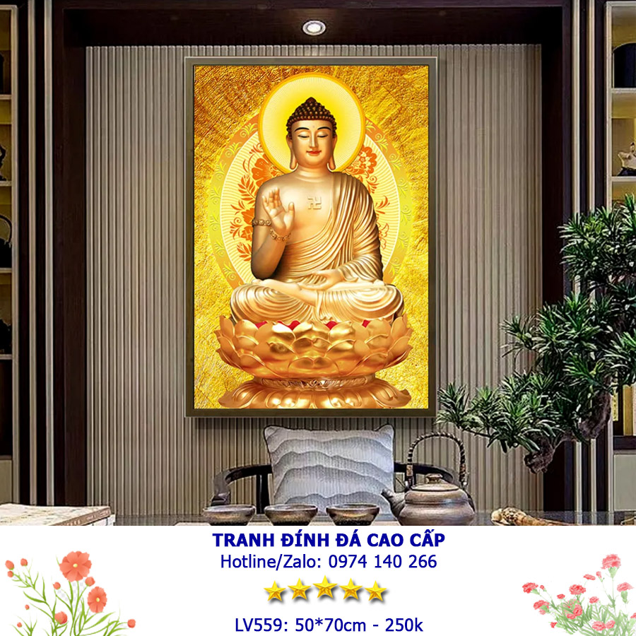 Tranh đính đá Đức Phật LV559 - KT:(50x70)cm