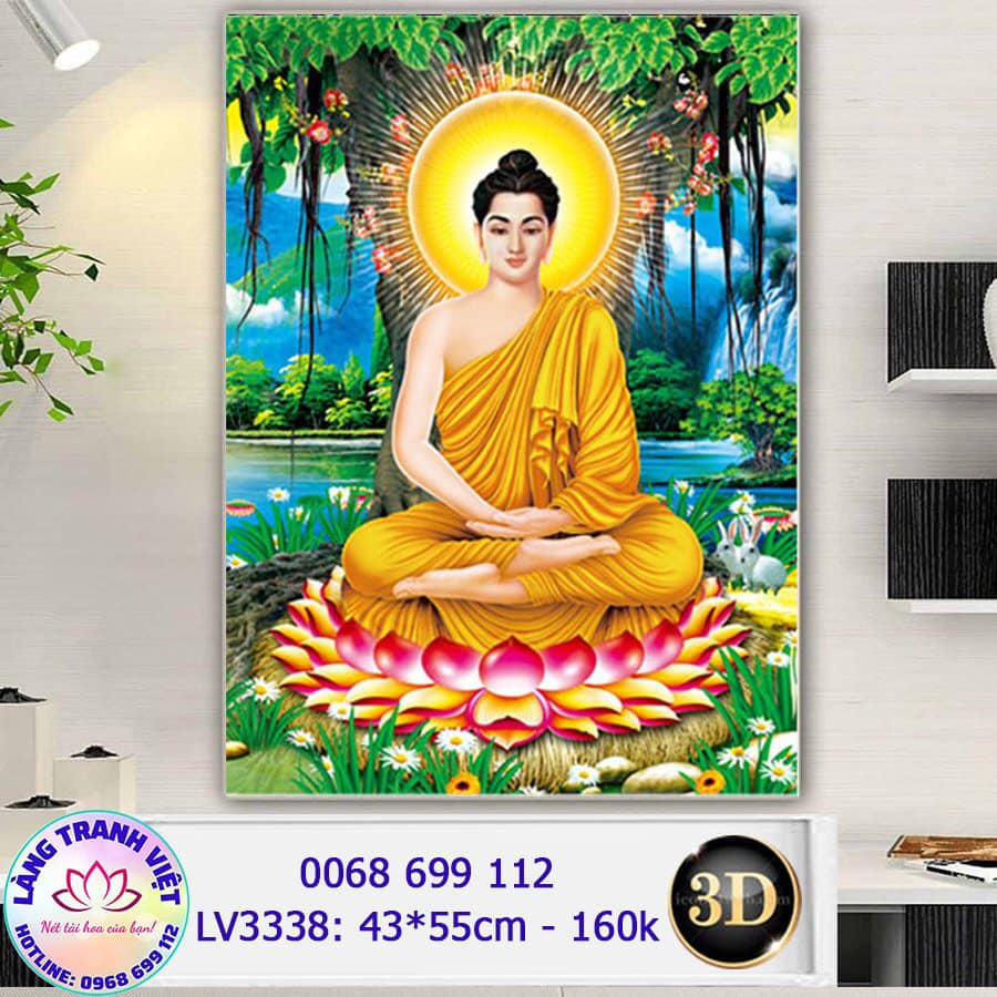 Tranh thêu chữ thập 3D Phật Thích Ca LV3338 - KT:(43x55)cm