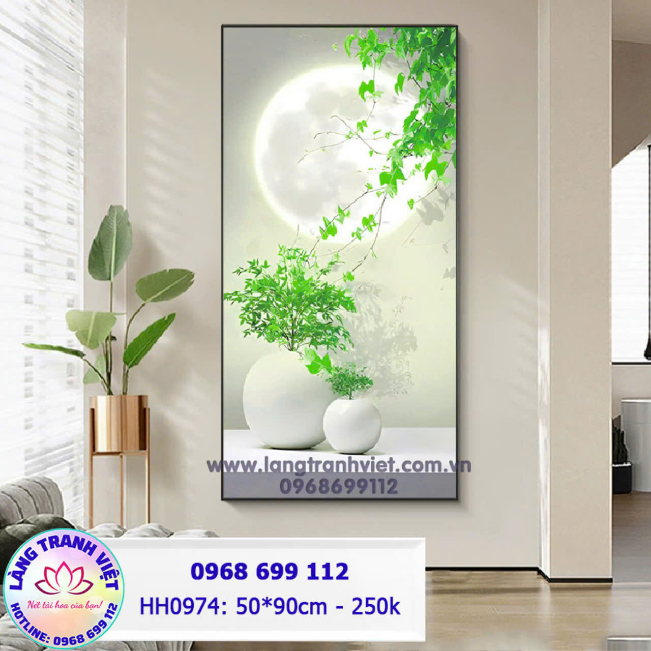 Tranh thêu chữ thập Hoa Dây HH0974 - KT:(50x90)cm