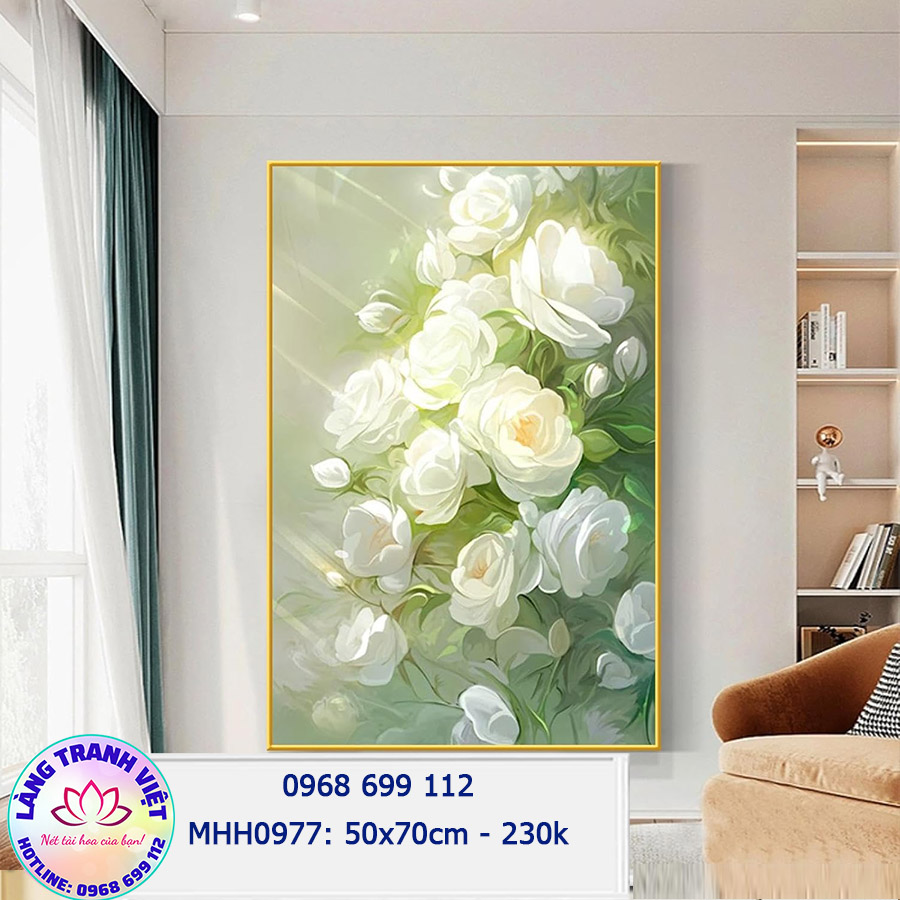 Tranh thêu chữ thập Nghệ Thuật Hoa MHH0977 - KT:(50x70)cm