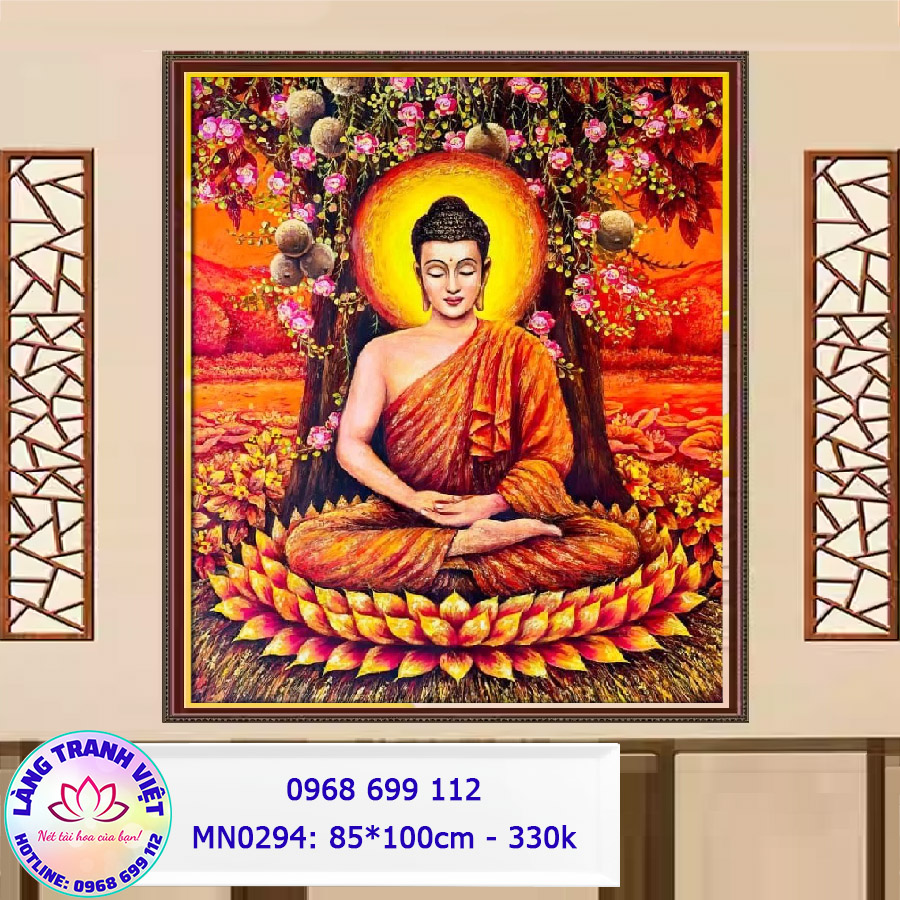Tranh thêu chữ thập Phật Thích Ca Mâu Ni MN0294 - KT:(85x110)cm
