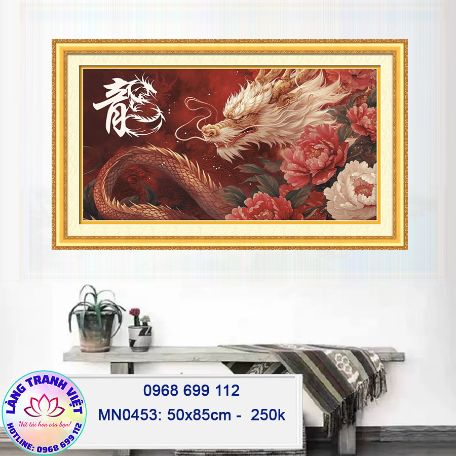 Tranh thêu chữ thập Rồng MN0453 - KT:(85x50)cm