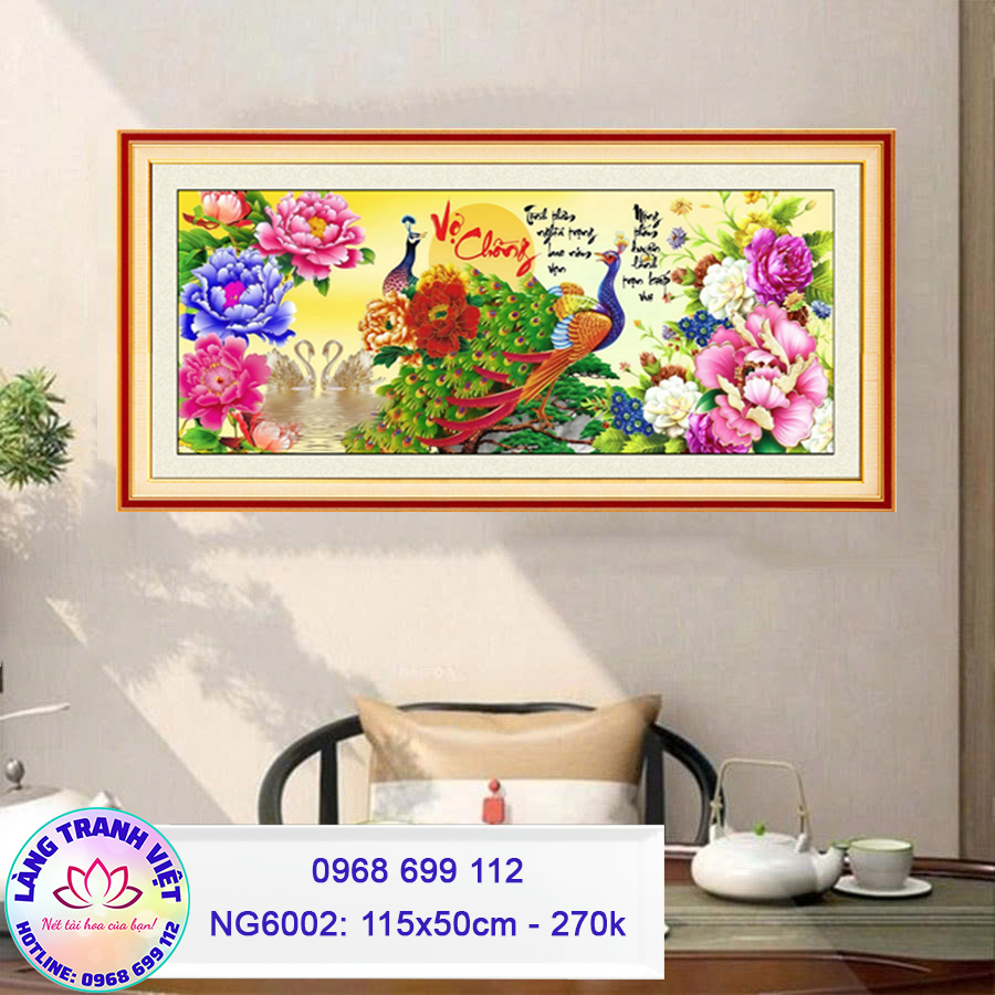 Tranh thêu chữ thập Vợ Chồng NG6002 - KT:(115x50)cm