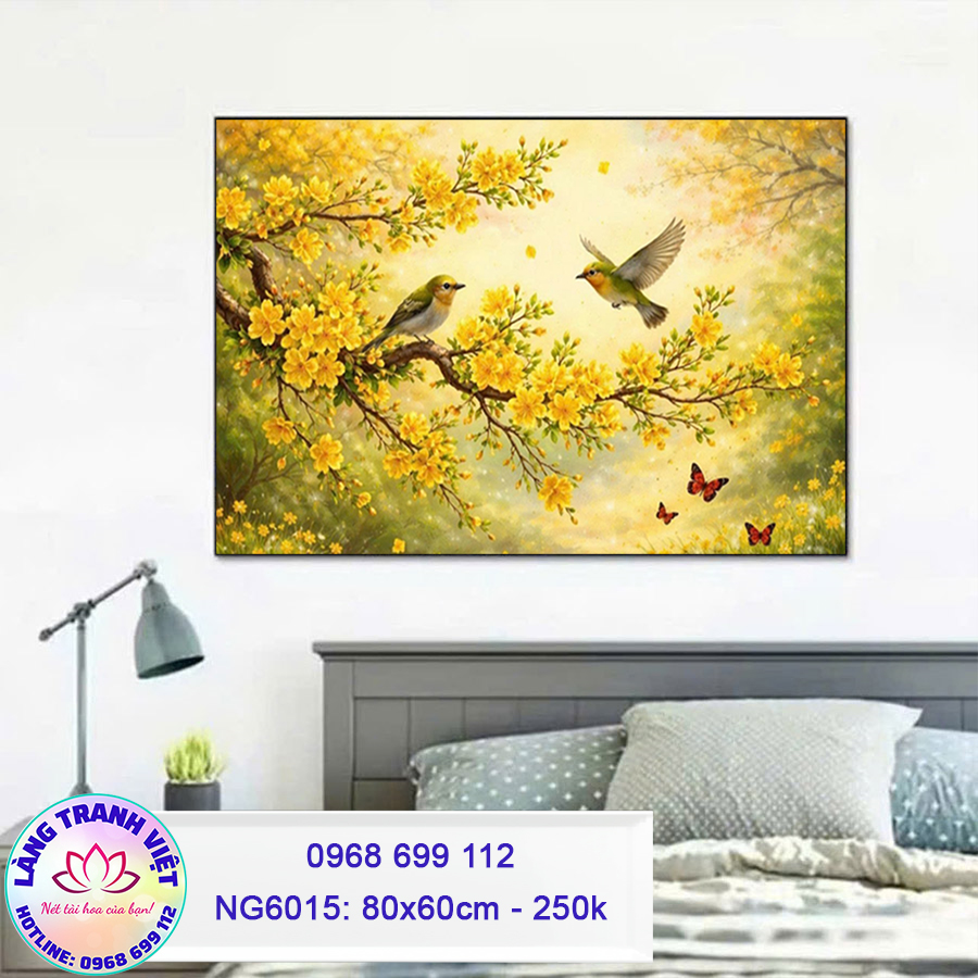 Tranh thêu chữ Thập Mùa Xuân NG6015 - KT:(80x60)cm